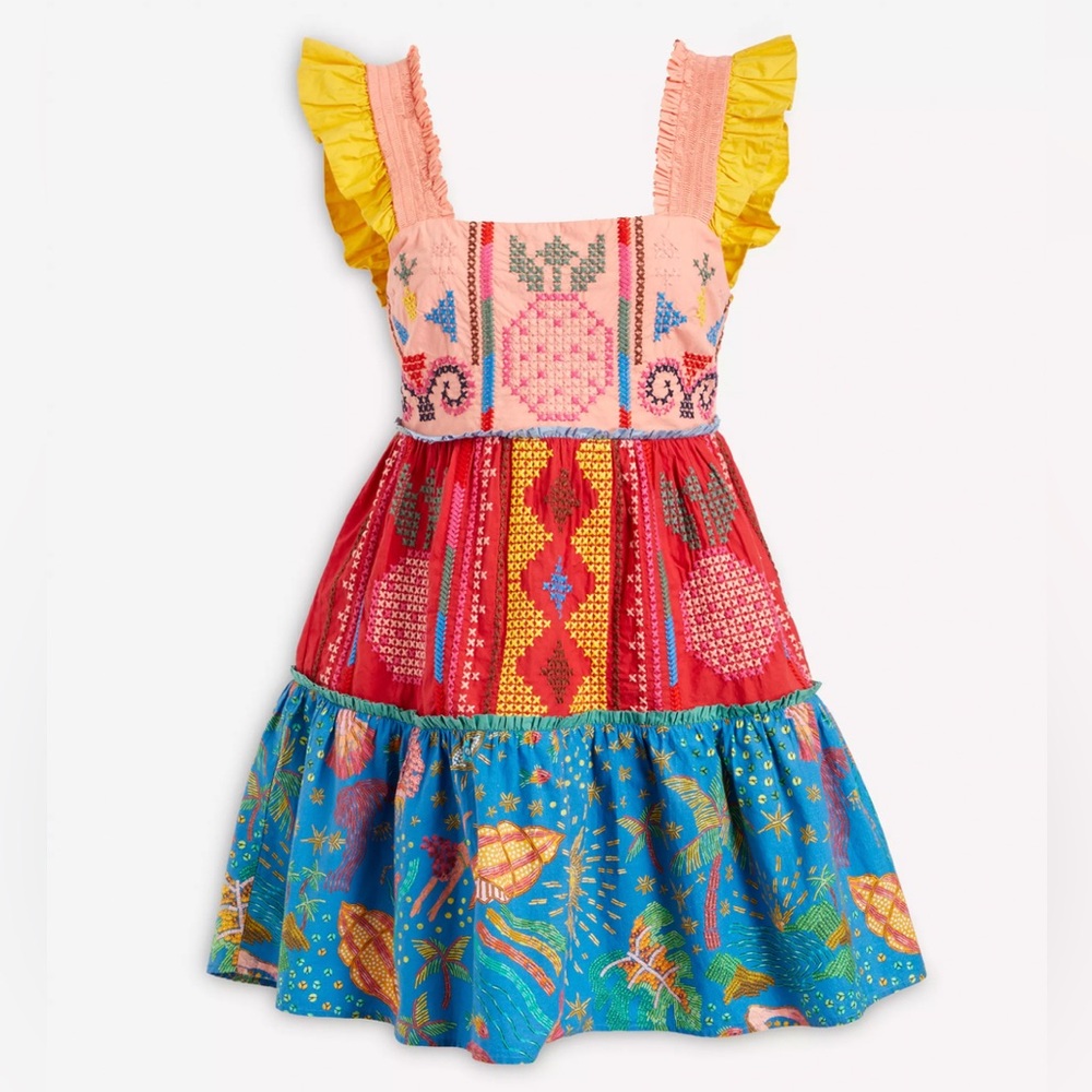 Farm Rio Embroidered Mini Dress